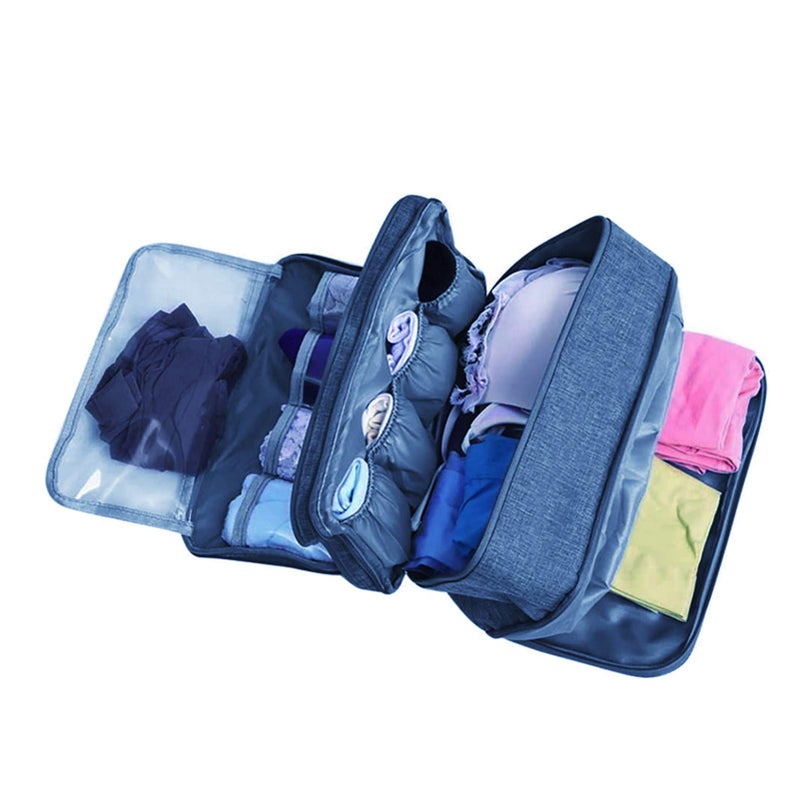 MINGSEECESS Portable Underwear Bra Storage Bag Waterproof Travel Organizers Multi-Layer Toiletry Packing Cube - Image 1